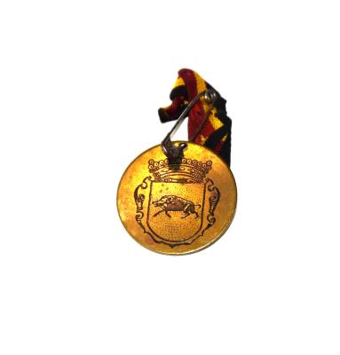 Foto van medaille, verkregen na de bevrijding 