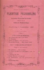 Affiche voor een plechtige prijsuitreiking in Assenede, 1887