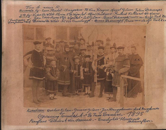 Groepsfoto toneelgilde Assenede, 1895