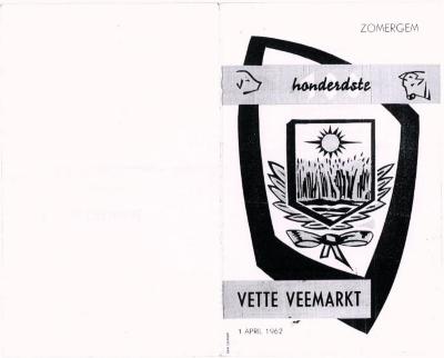 Menu feestmaal Vette Veemarkt 1962