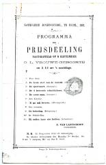 Programma prijsuitreiking jongensschool, Ursel, 1881