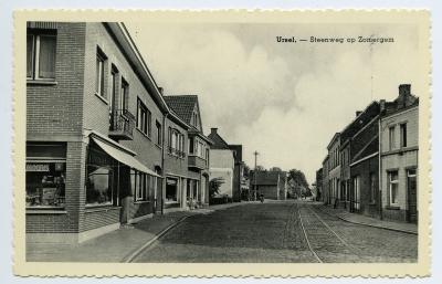 Postkaart Steenweg op Zomergem, Ursel, ca. 1951