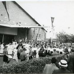 Inhuldiging parochiezaal Beke, 1958