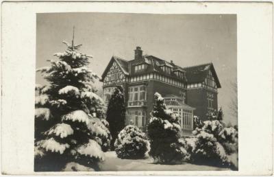 Wintertafereel met Villa Pinehurst, Eeklo, omstreeks 1910