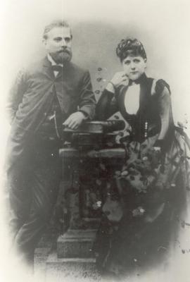 Portret van Hermann Enke en Carolina Pöting, ca. 1875