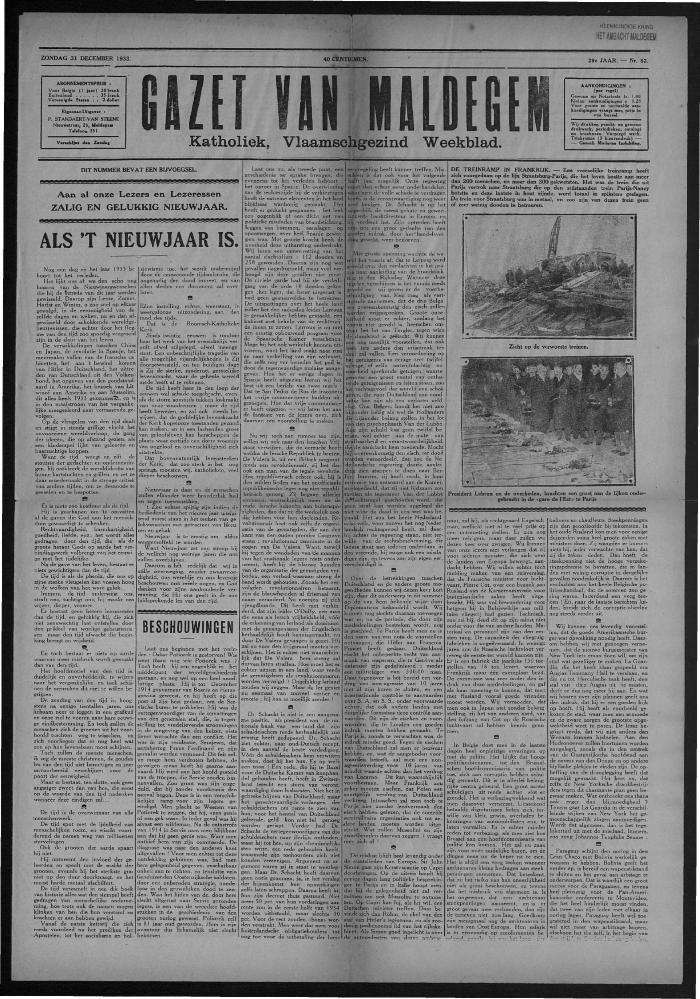 Gazet van Maldegem, 1933-12-31