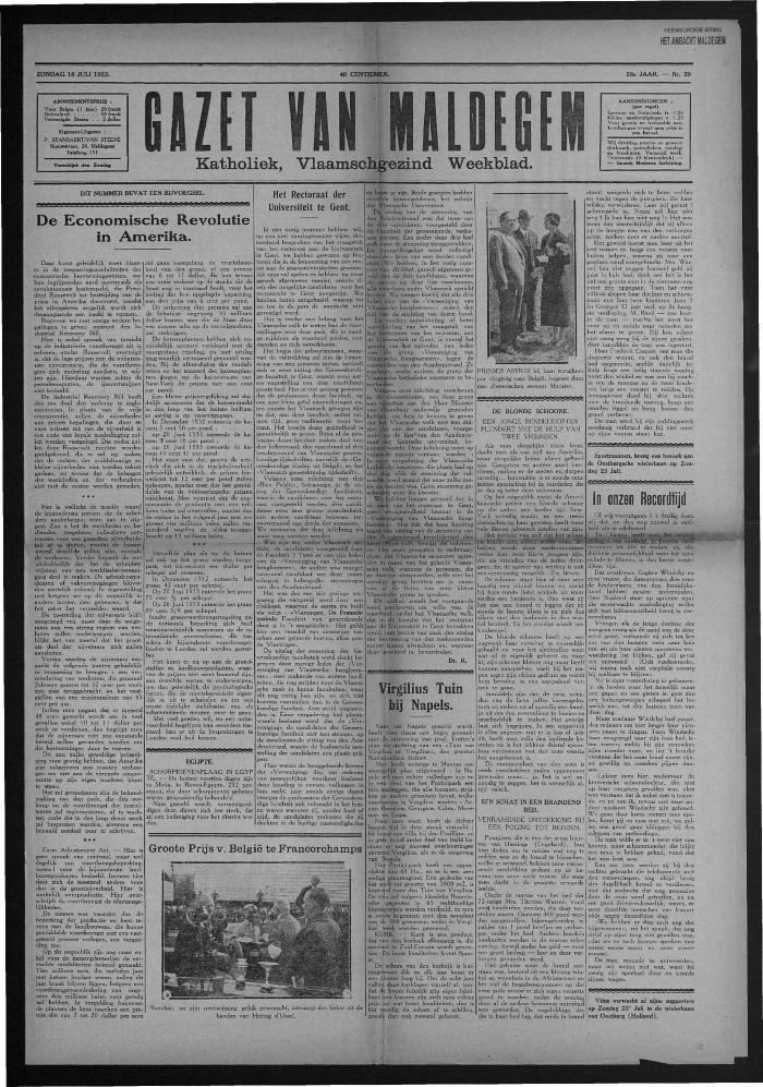 Gazet van Maldegem, 1933-07-16