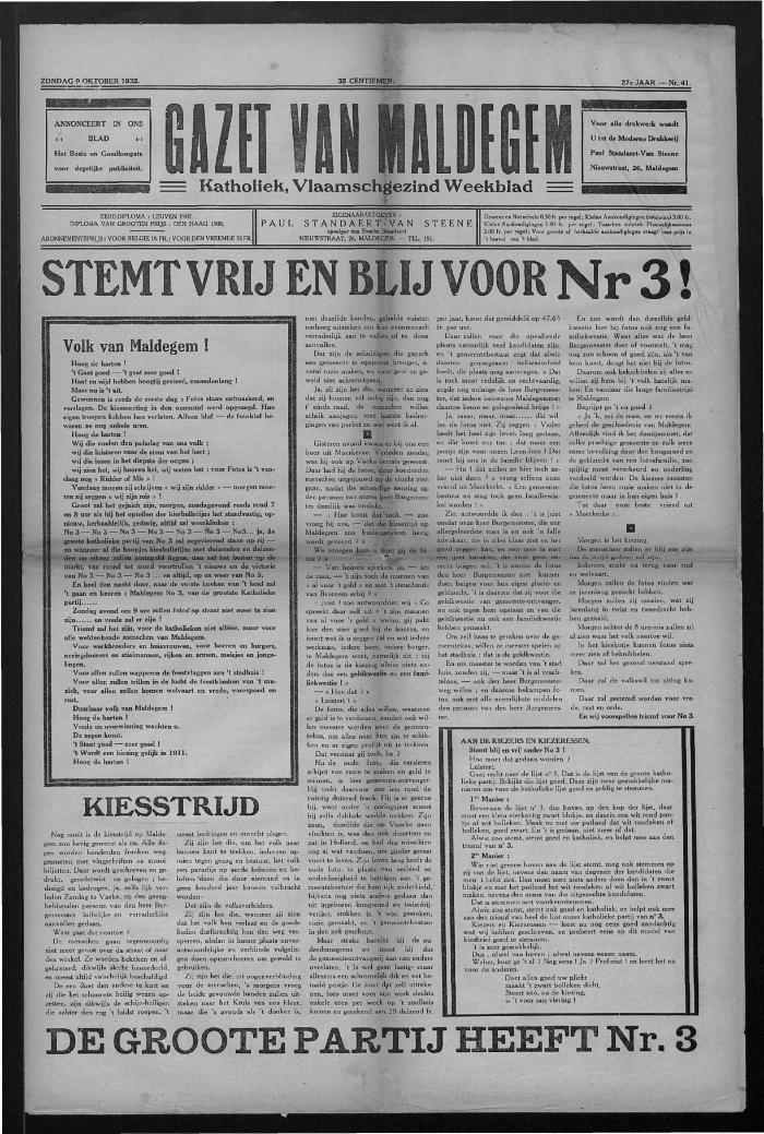 Gazet van Maldegem, 1932-10-09