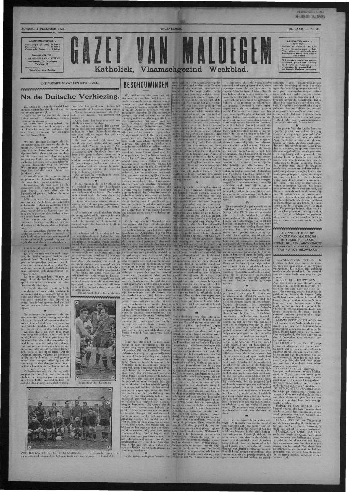 Gazet van Maldegem, 1933-12-03