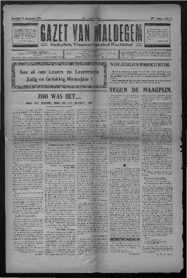 Gazet van Maldegem, 1932-01-03