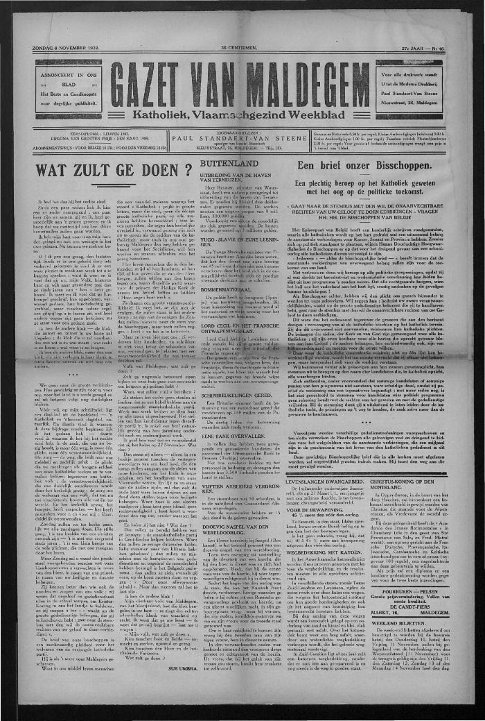 Gazet van Maldegem, 1932-11-06