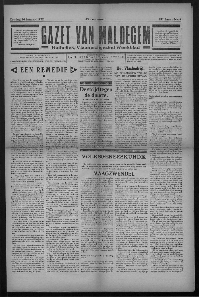 Gazet van Maldegem, 1932-01-24