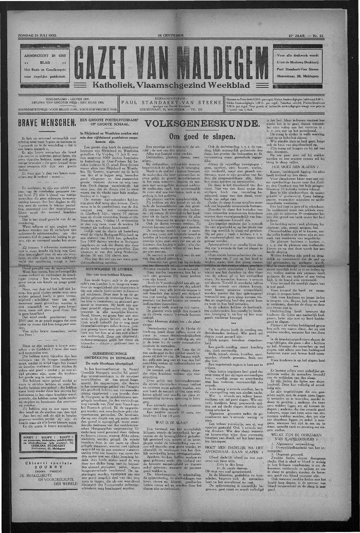 Gazet van Maldegem, 1932-07-31