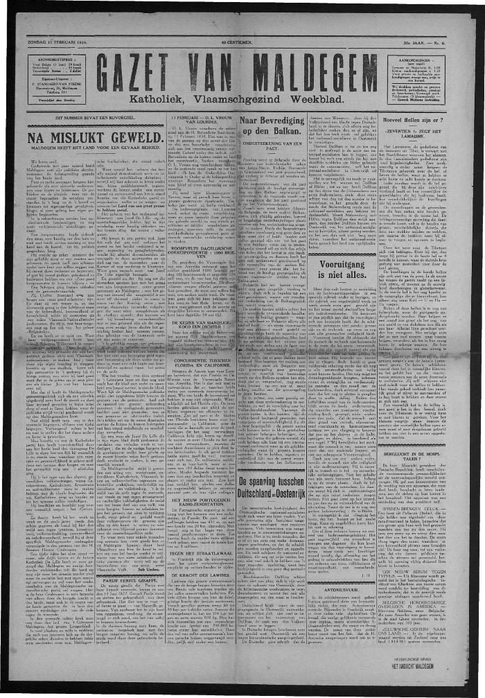 Gazet van Maldegem, 1934-02-11