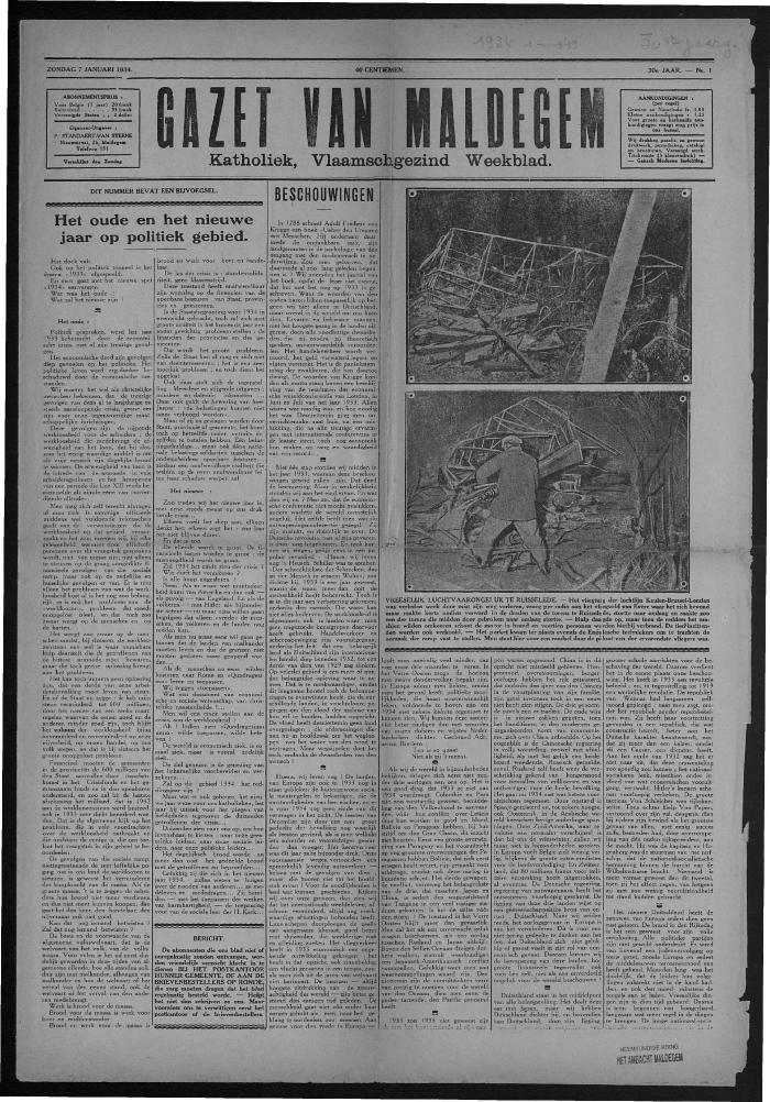 Gazet van Maldegem, 1934-01-07