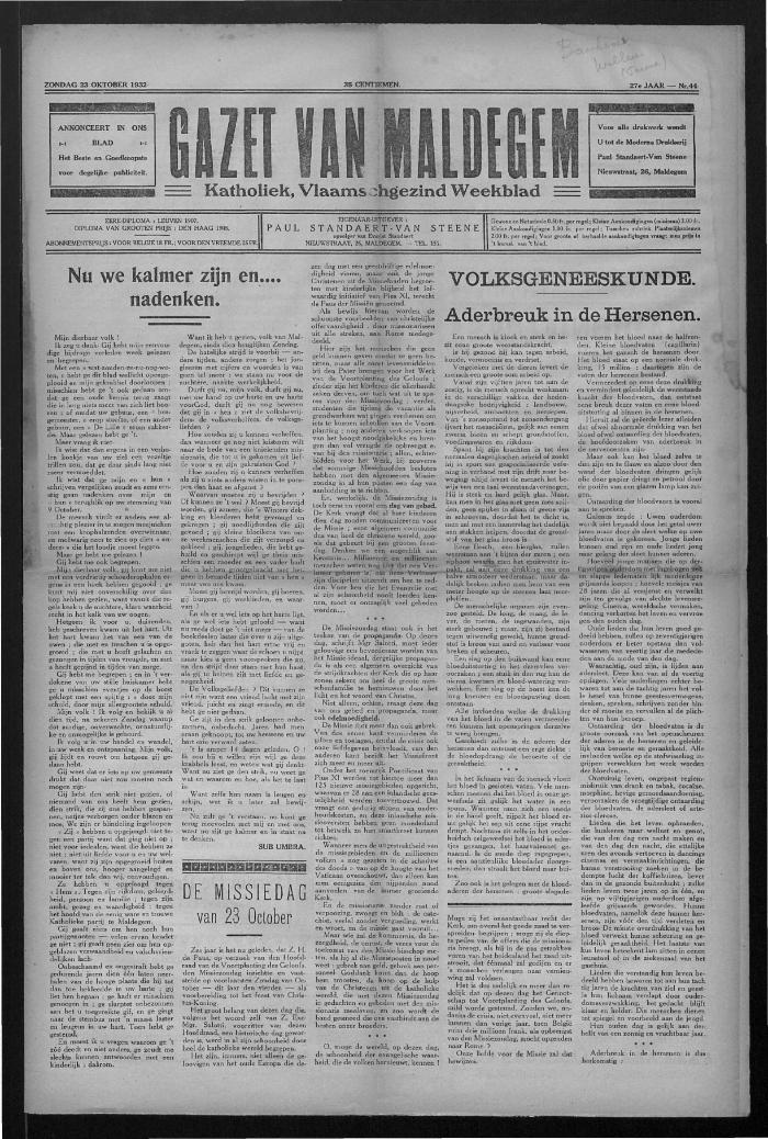 Gazet van Maldegem, 1932-10-23