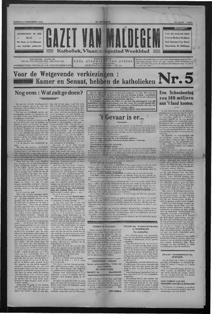 Gazet van Maldegem, 1932-11-13