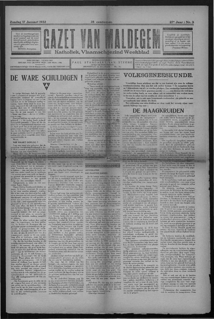 Gazet van Maldegem, 1932-01-17