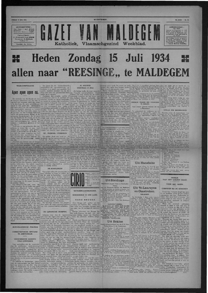 Gazet van Maldegem, 1934-07-15