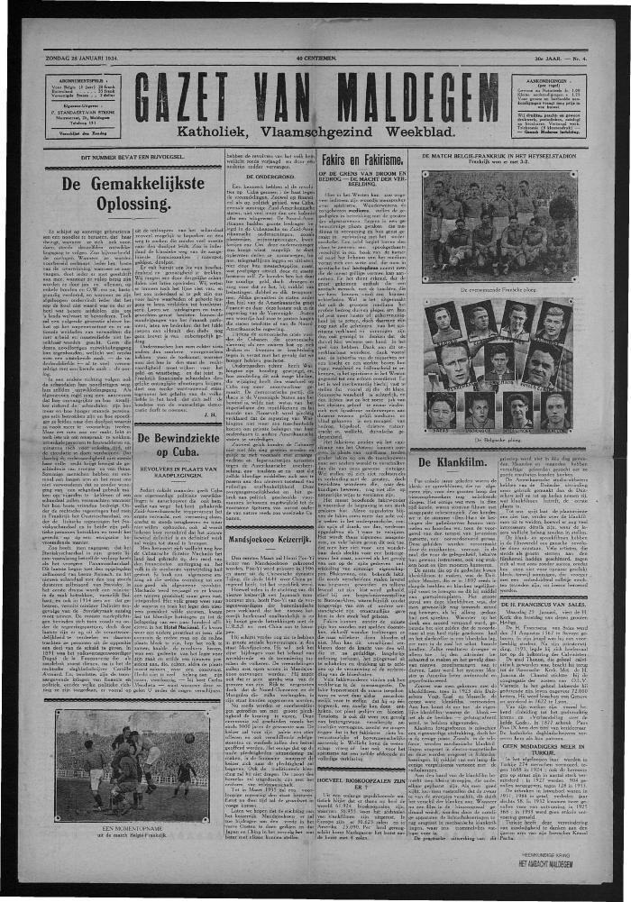 Gazet van Maldegem, 1934-01-28