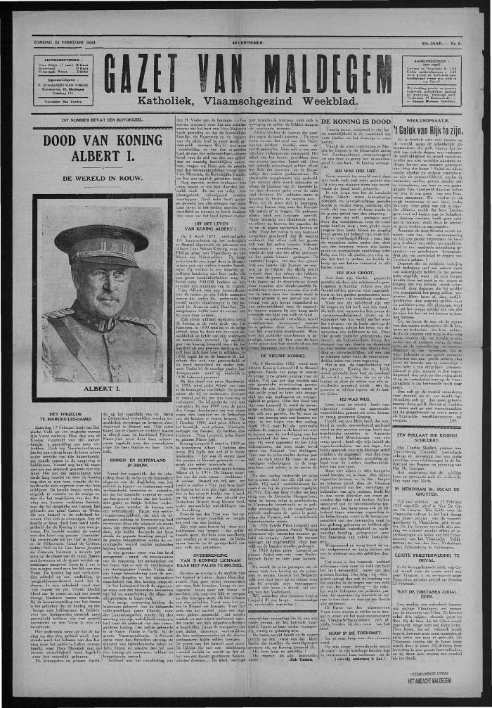 Gazet van Maldegem, 1934-02-25