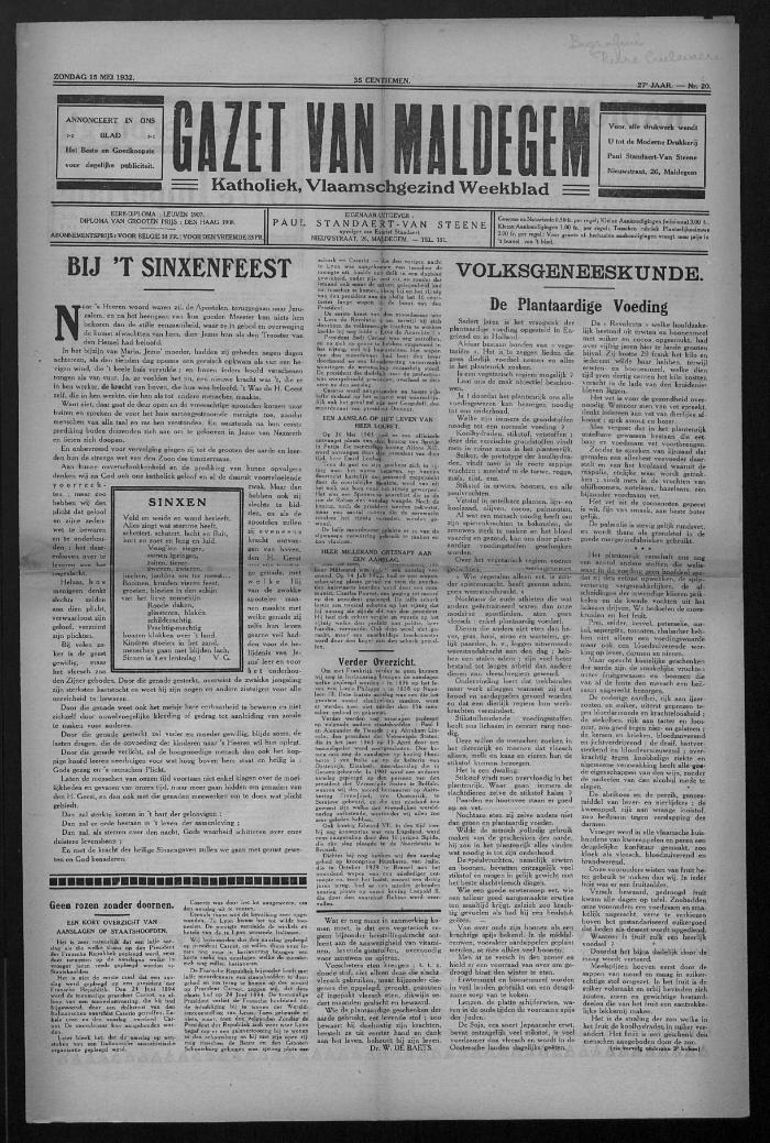 Gazet van Maldegem, 1932-05-15