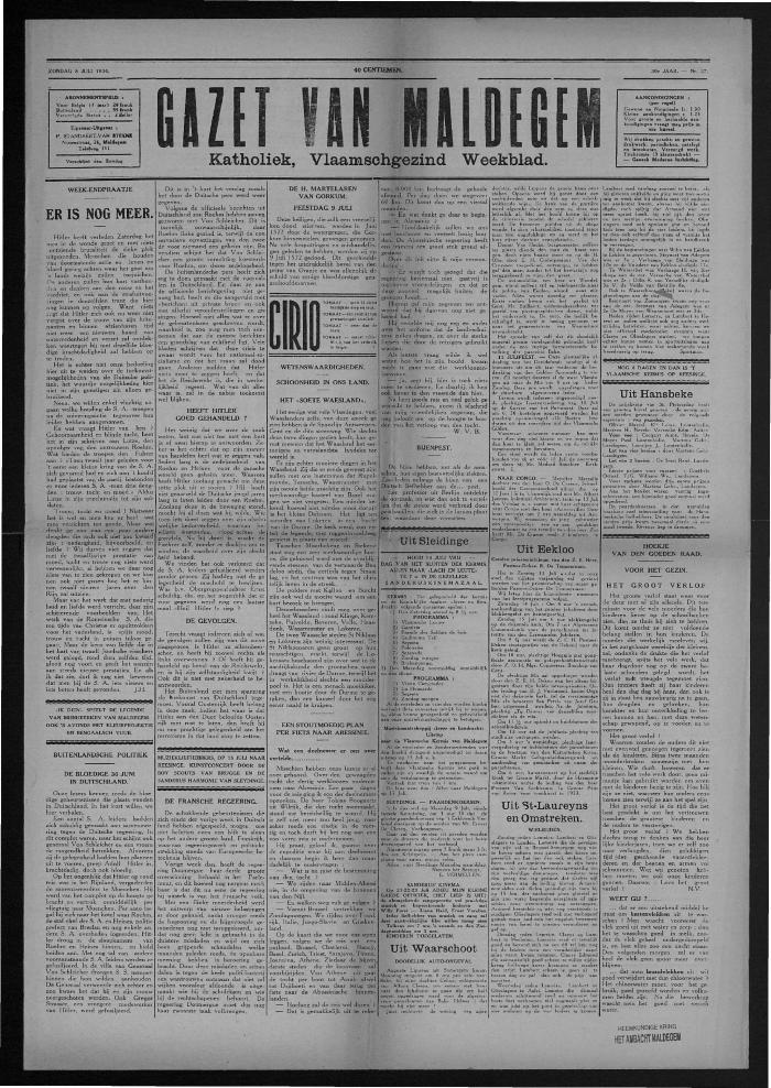 Gazet van Maldegem, 1934-07-08