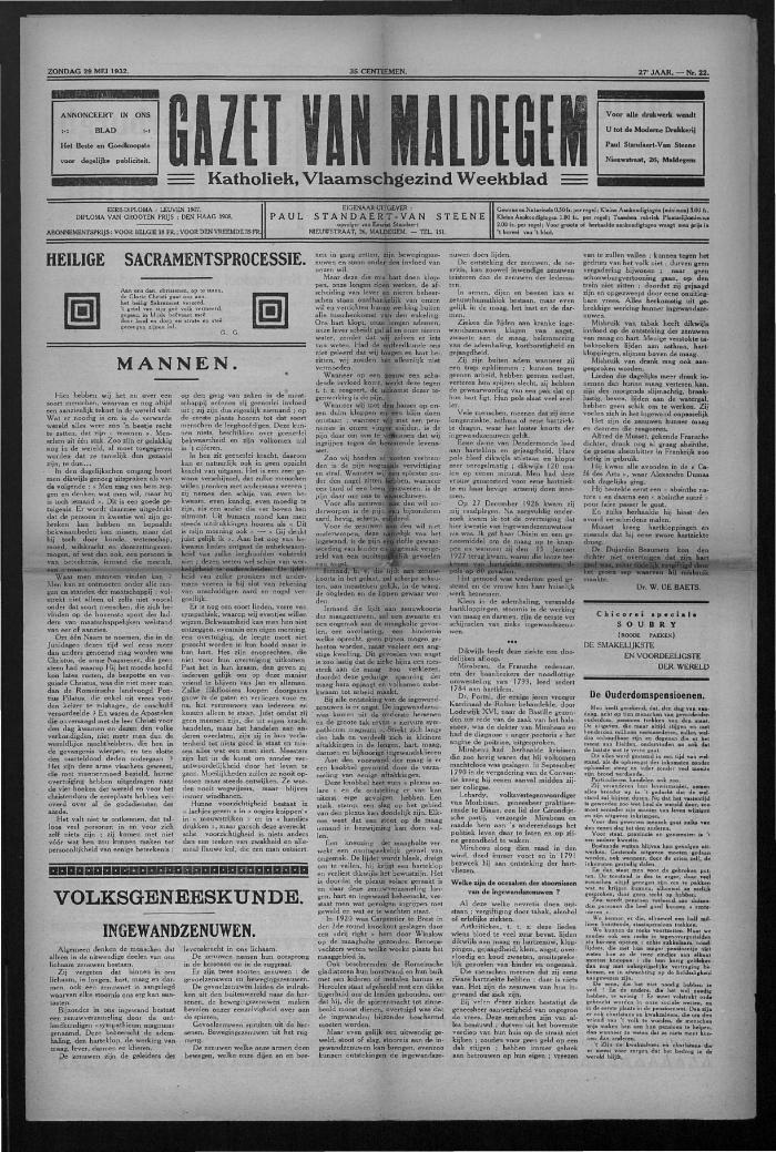 Gazet van Maldegem, 1932-05-29