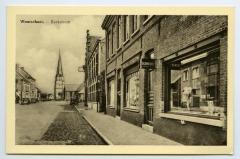 Postkaart dorpszicht Kerkstraat, Waarschoot