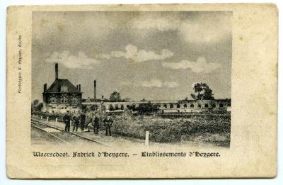 Postkaart Fabriek d'Heygere, Waarshoot