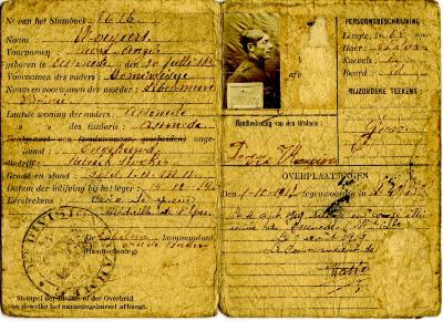 Militair paspoort, ca. 1914 - 1918