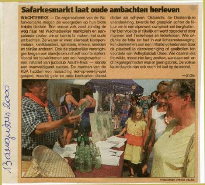 Krantenknipsel Safarkesmarkt, Wachtebeke, 2000