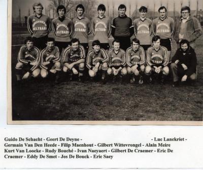 De eerste ploeg van SV Knesselare, ca 1980 