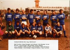 Vriendschappelijk familievoetbal met de familie Mestdagh, 1982