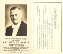 Bidprentje Maurice De Waele