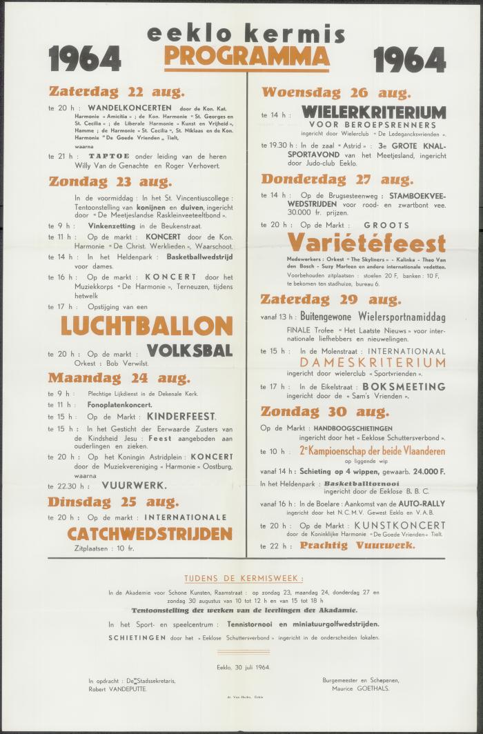 Programma 1964 Eeklo
