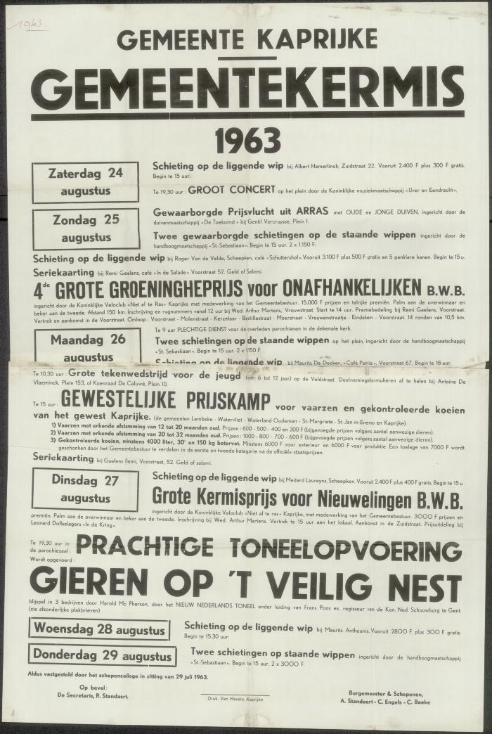 Gemeentekermis 1963 Kaprijke
