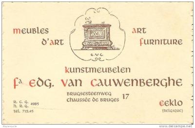 Kaart van de firma Edgard Van Cauwenberghe